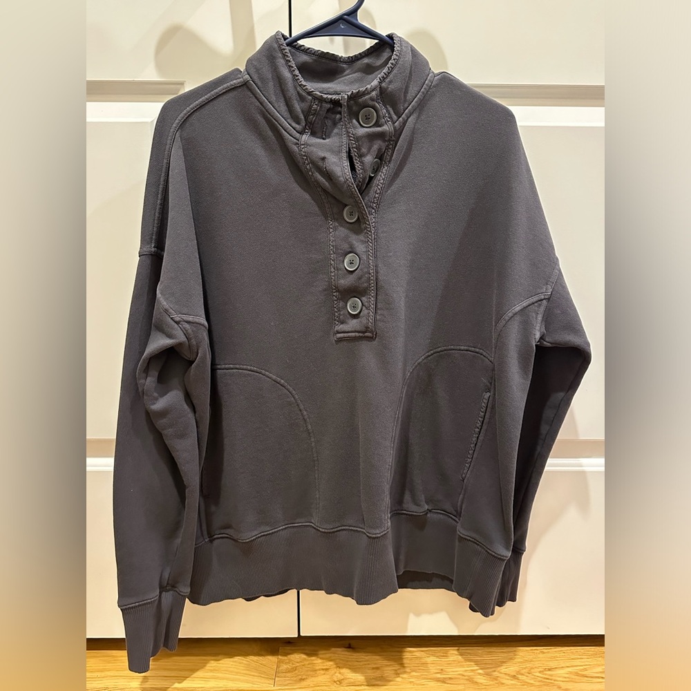 Aerie Button Down Mock Neck Sweatshirt - Size S